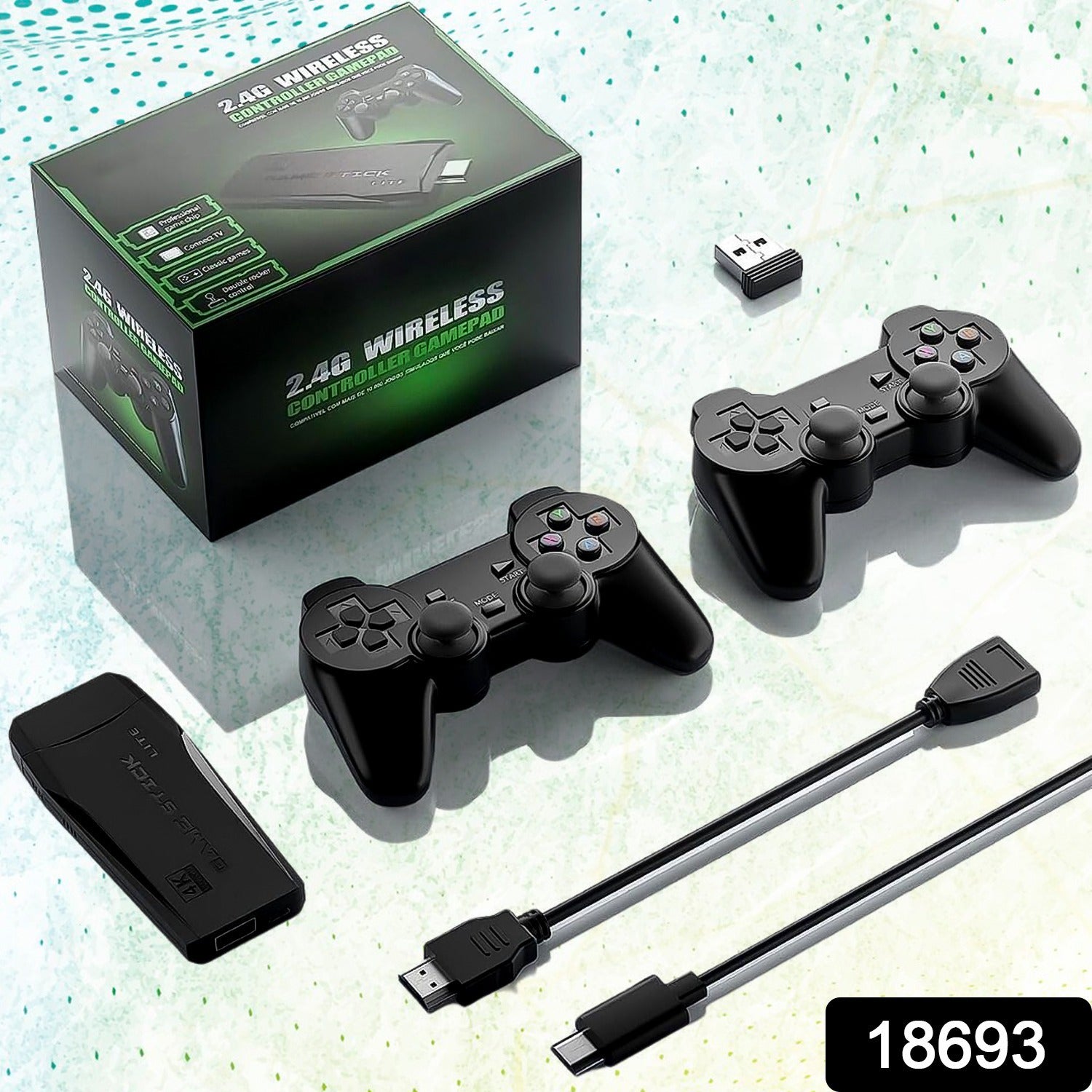 Wireless Controller Gamepad With 10000+ Games 4k Ultra Hd Game Sticks Output And 2.4ghz Wireless Controller Video Games (1 Set)