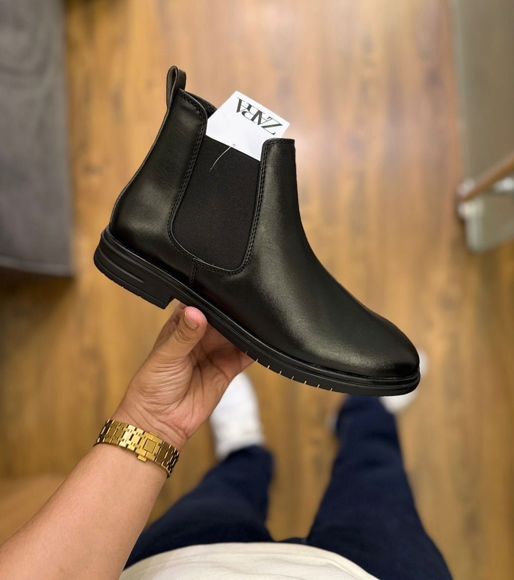 ZARA BLACK HANDMADE CHELSE BOOTS