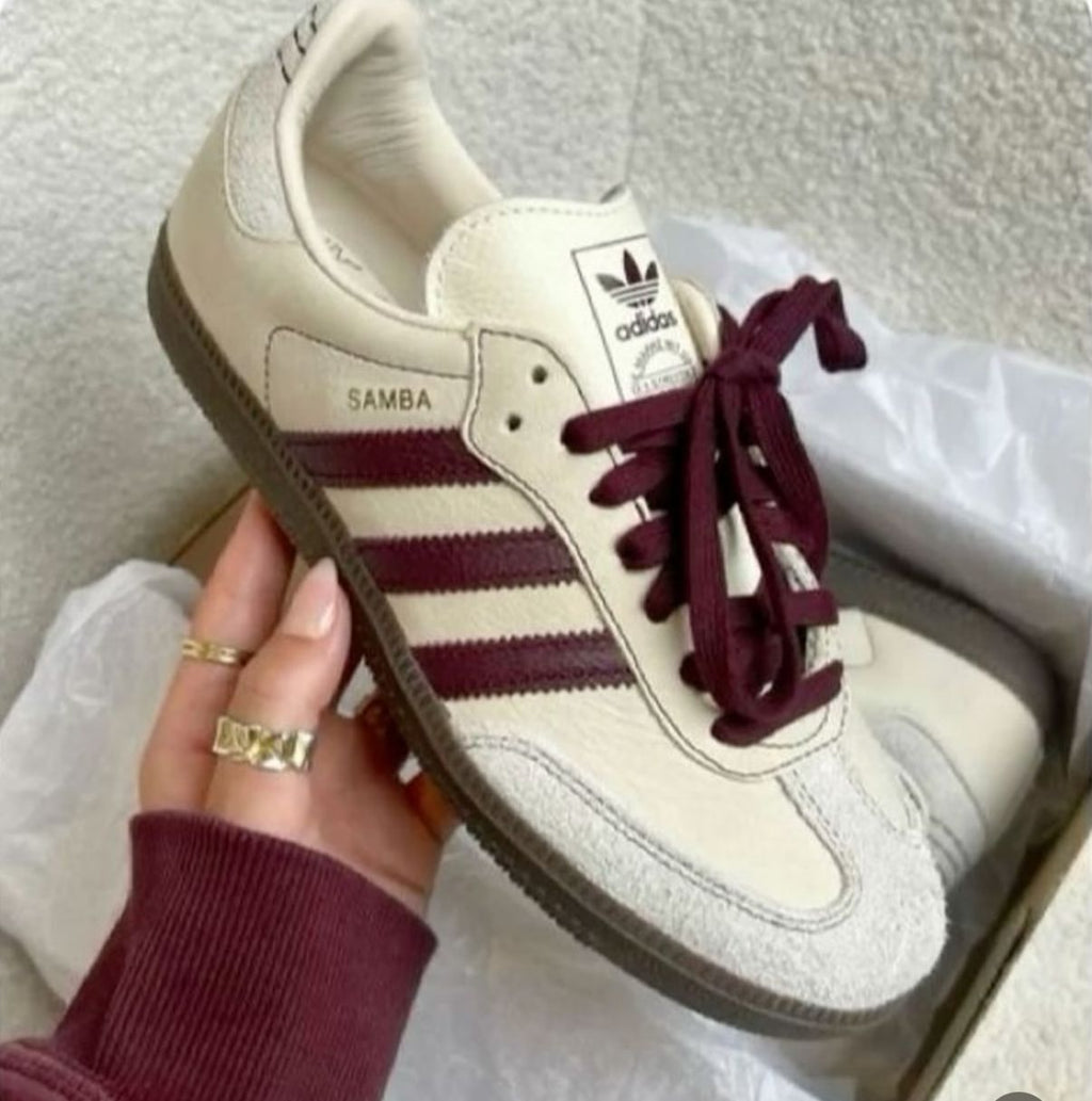ADIDAS ORIGINALS SAMBA WHITE MAROON 🖤🖤