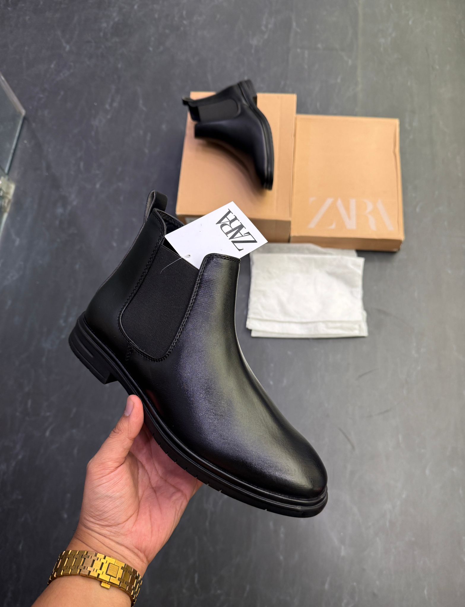 ZARA BLACK HANDMADE CHELSE BOOTS