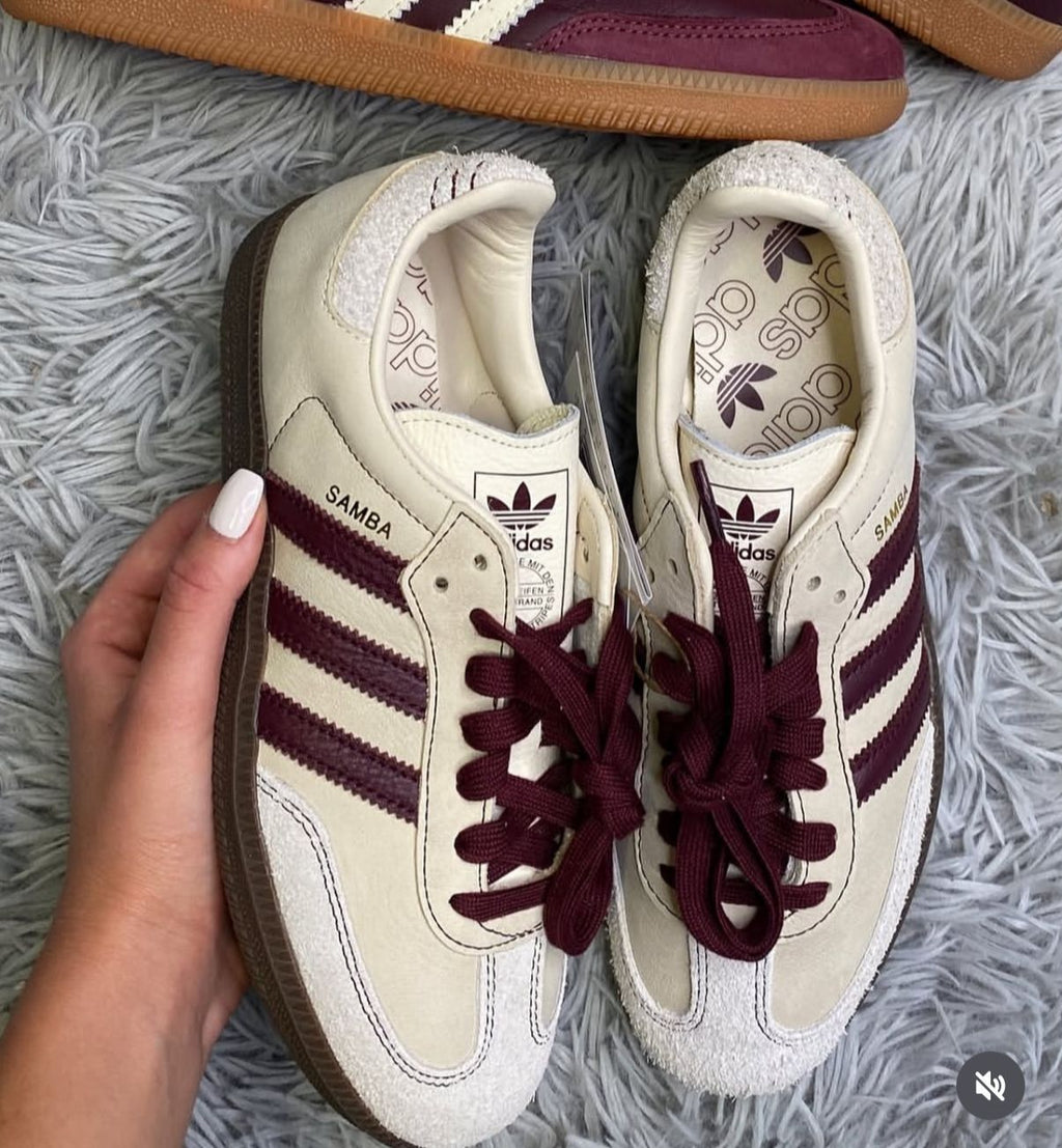 ADIDAS ORIGINALS SAMBA WHITE MAROON 🖤🖤